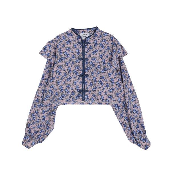 jouetie「ショルダーフリルショートチャイナシャツ」|シャツ・ブラウス|ピンク