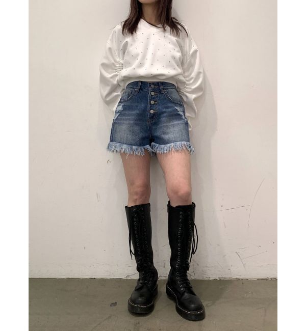 jouetie「ダメージデニムショートパンツ」|デニム|