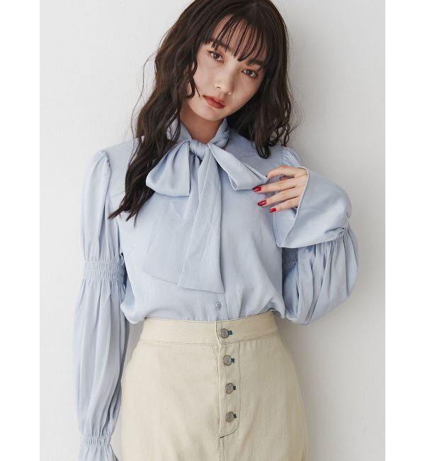 jouetie「リボンタイブラウス」|シャツ・ブラウス|ブルー
