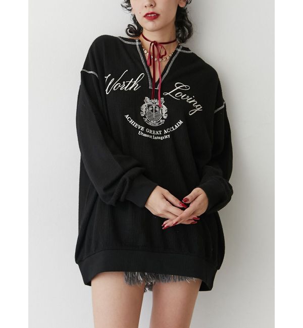 jouetie「ニットライクロゴプルオーバー」|Tシャツ・カットソー|