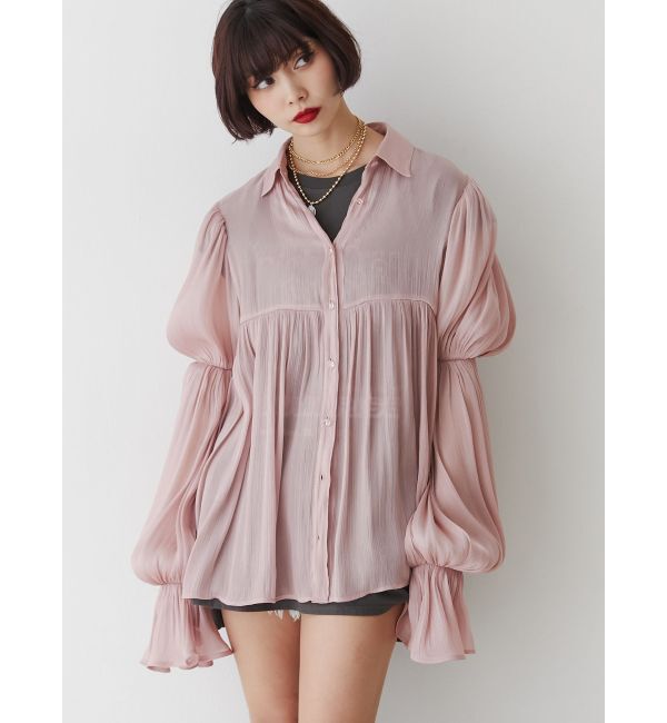 jouetie「ボリュームスリーブシアーシャツ」|シャツ・ブラウス|