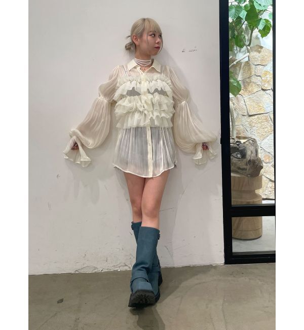 jouetie「ボリュームスリーブシアーシャツ」|シャツ・ブラウス|