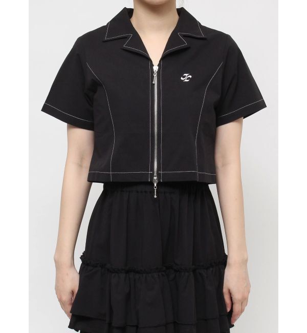 jouetie「カラーステッチコンパクトZIPシャツ【セットアップ対応】」|シャツ・ブラウス|