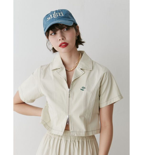 jouetie「カラーステッチコンパクトZIPシャツ【セットアップ対応】」|シャツ・ブラウス|