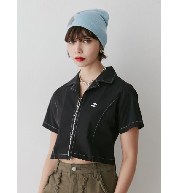 jouetie「カラーステッチコンパクトZIPシャツ【セットアップ対応】」|シャツ・ブラウス|