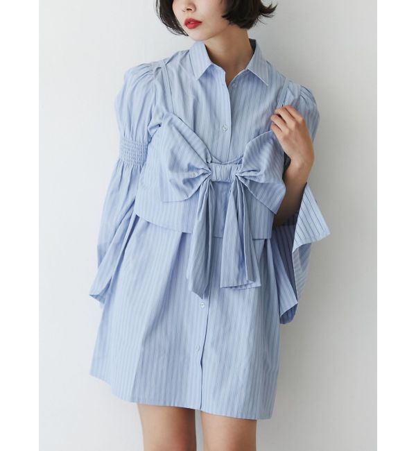 jouetie「リボンビスチェレイヤードチュニックシャツ」|シャツ・ブラウス|