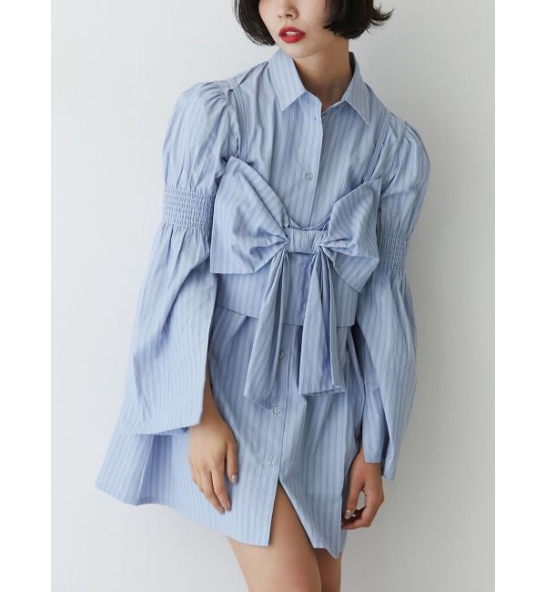 jouetie「リボンビスチェレイヤードチュニックシャツ」|シャツ・ブラウス|