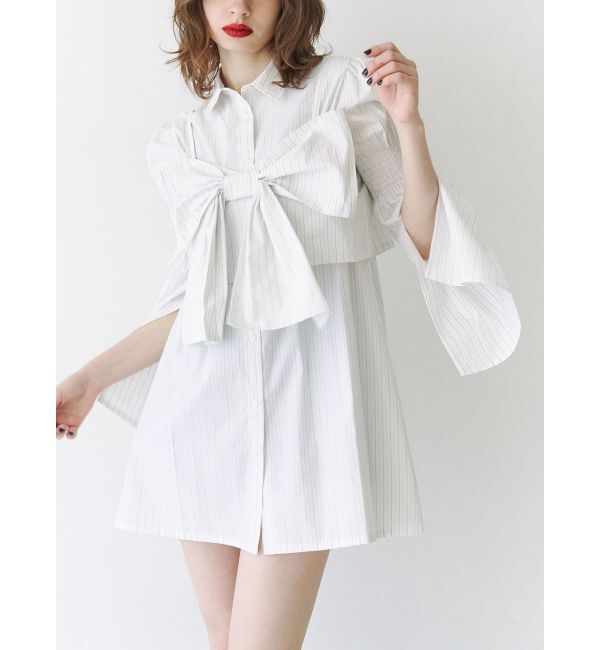 jouetie「リボンビスチェレイヤードチュニックシャツ」|シャツ・ブラウス|