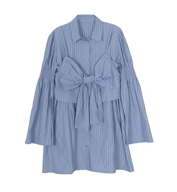jouetie「リボンビスチェレイヤードチュニックシャツ」|シャツ・ブラウス|ブルー