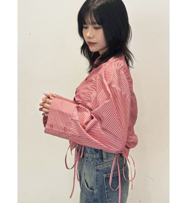 jouetie「リボンギャザーシャツ」|シャツ・ブラウス|レッド