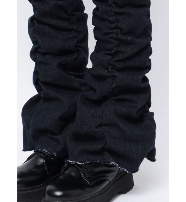 jouetie「ギャザーフレアパンツ」|デニム|