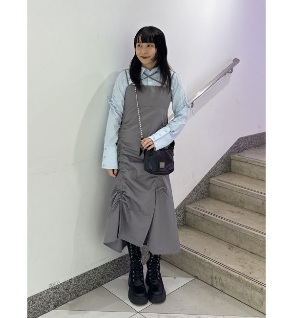 jouetie「イレギュラーギャザーキャミワンピース」|ワンピース|グレー