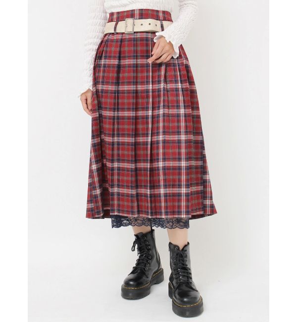 jouetie「ベルトヘムレースプリーツスカート【セットアップ対応】」|スカート|