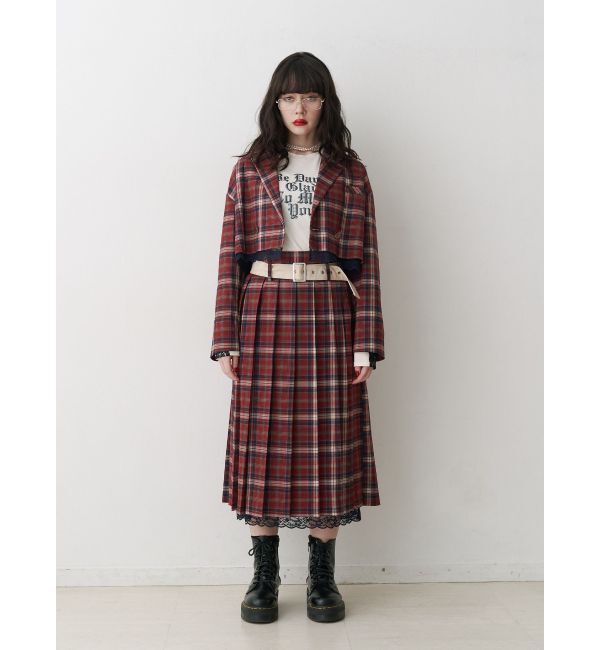 jouetie「ベルトヘムレースプリーツスカート【セットアップ対応】」|スカート|