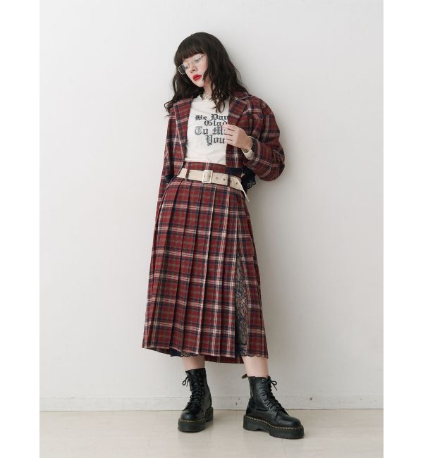 jouetie「ベルトヘムレースプリーツスカート【セットアップ対応】」|スカート|