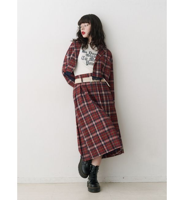 jouetie「ベルトヘムレースプリーツスカート【セットアップ対応】」|スカート|