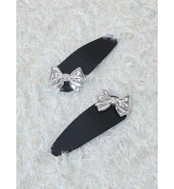 jouetie「リボンモチーフヘアピン」|その他|ブラック