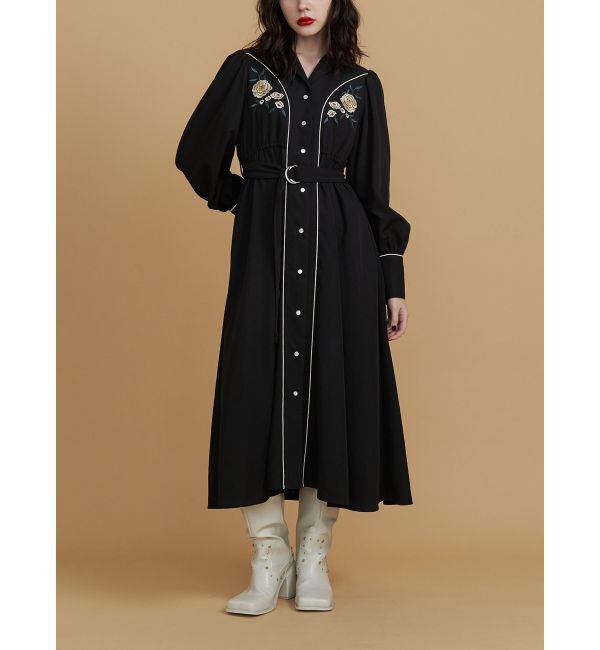 jouetie「エンブロイダリーウエスタンロングワンピース」|ワンピース|ブラック