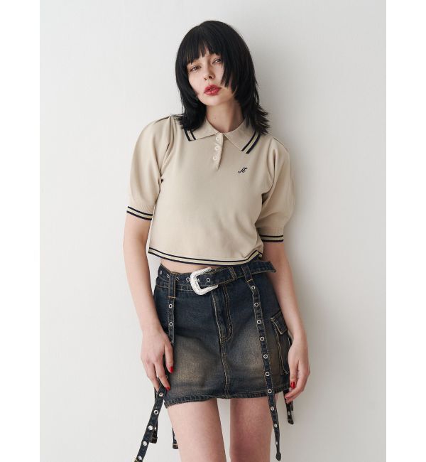 jouetie「ウエスタンバックルベルトスカパン」|デニム|