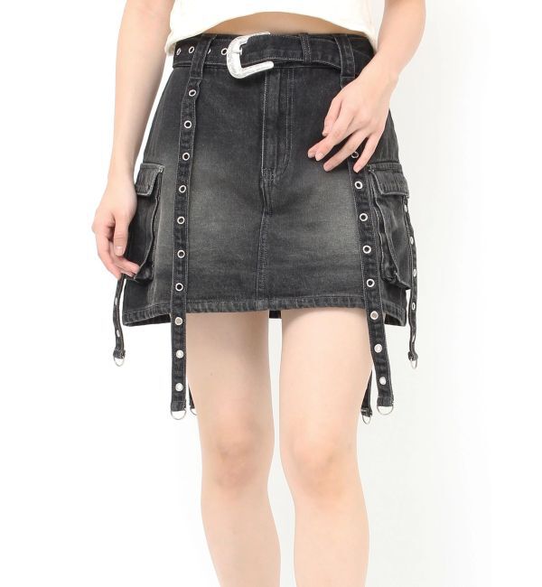 jouetie「ウエスタンバックルベルトスカパン」|デニム|