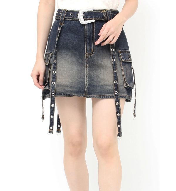 jouetie「ウエスタンバックルベルトスカパン」|デニム|