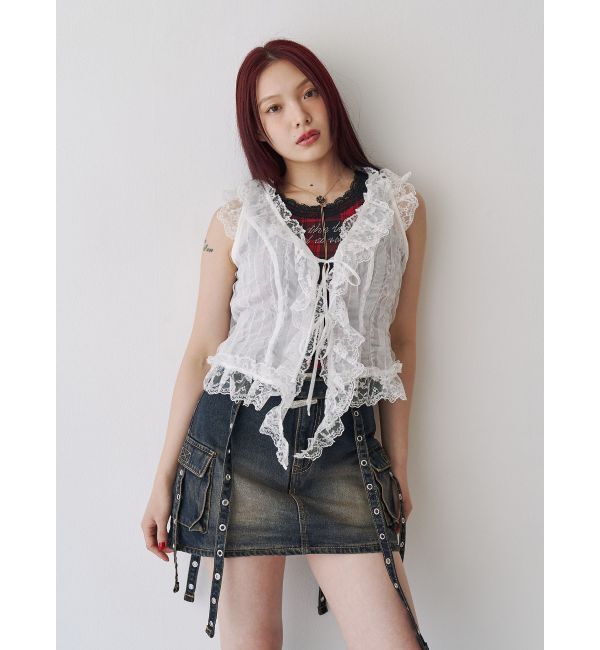 jouetie「ウエスタンバックルベルトスカパン」|デニム|