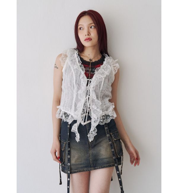 jouetie「ウエスタンバックルベルトスカパン」|デニム|