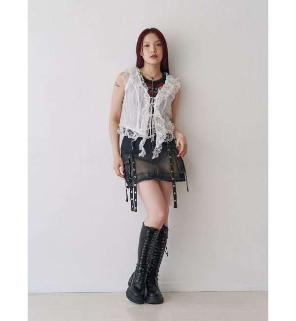 jouetie「ウエスタンバックルベルトスカパン」|デニム|