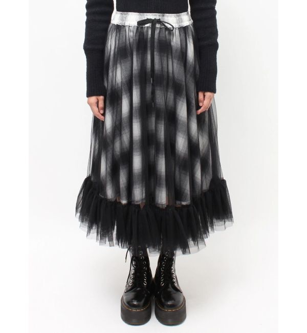 jouetie「チュールリバーシブルチェックフレアスカート」|スカート|