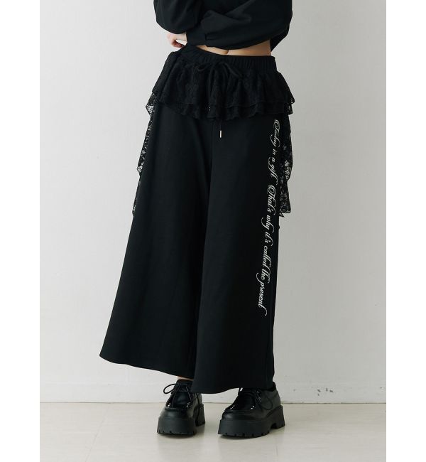 jouetie「レースドッキングスウェットパンツ【セットアップ対応】」|その他|ブラック