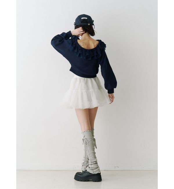 jouetie「レースドッキングオフショルプルオーバー【セットアップ対応】」|スウェット・ジャージ|