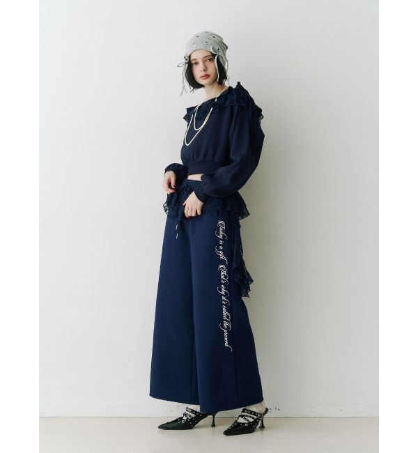 jouetie「レースドッキングオフショルプルオーバー【セットアップ対応】」|スウェット・ジャージ|