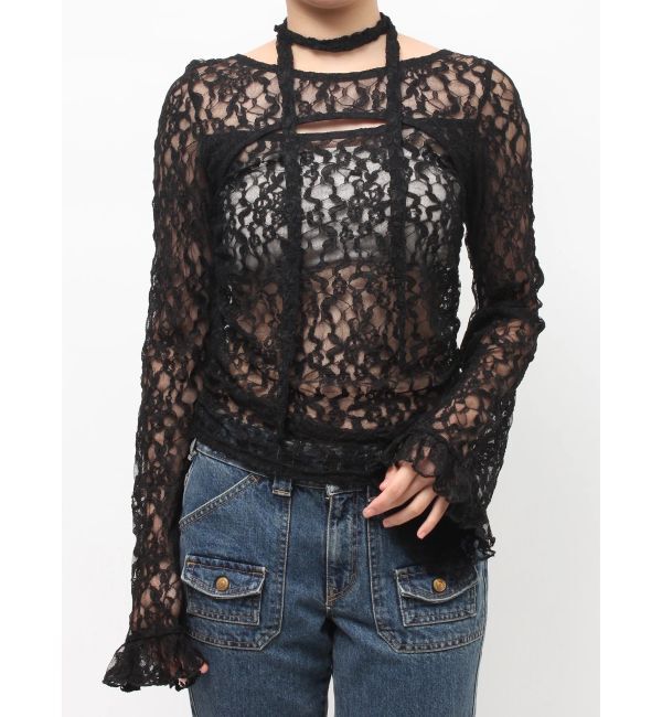 jouetie「カットアウトレーストップス」|Tシャツ・カットソー|