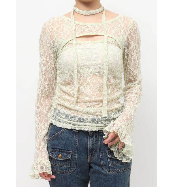 jouetie「カットアウトレーストップス」|Tシャツ・カットソー|