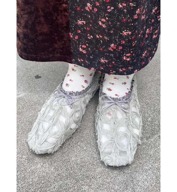 merry jenny「チュールサテンフラットシューズ」|その他|グリーン