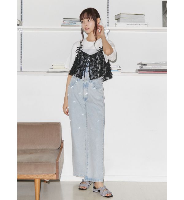 merry jenny「petit ribbonデニムパンツ」|デニム|