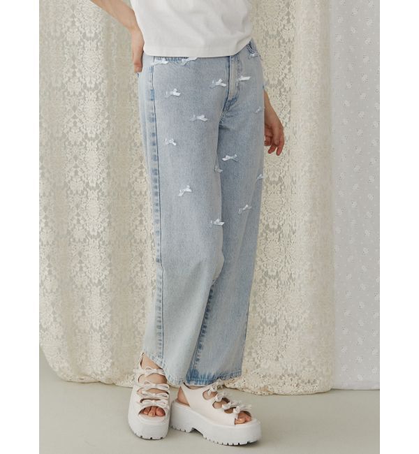 merry jenny「petit ribbonデニムパンツ」|デニム|