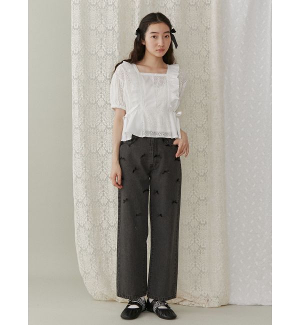 merry jenny「petit ribbonデニムパンツ」|デニム|