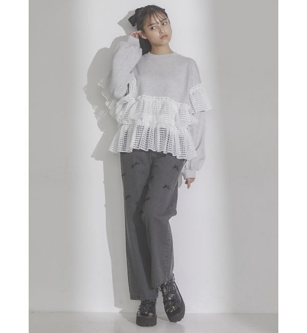 merry jenny「petit ribbonデニムパンツ」|デニム|