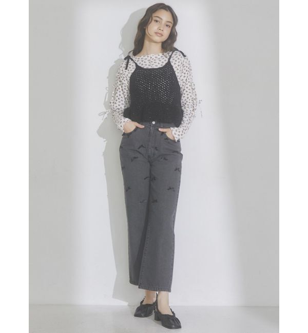 merry jenny「petit ribbonデニムパンツ」|デニム|