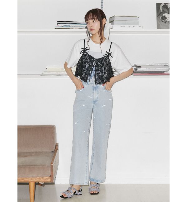 merry jenny「petit ribbonデニムパンツ」|デニム|