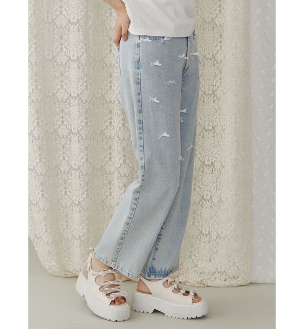 merry jenny「petit ribbonデニムパンツ」|デニム|