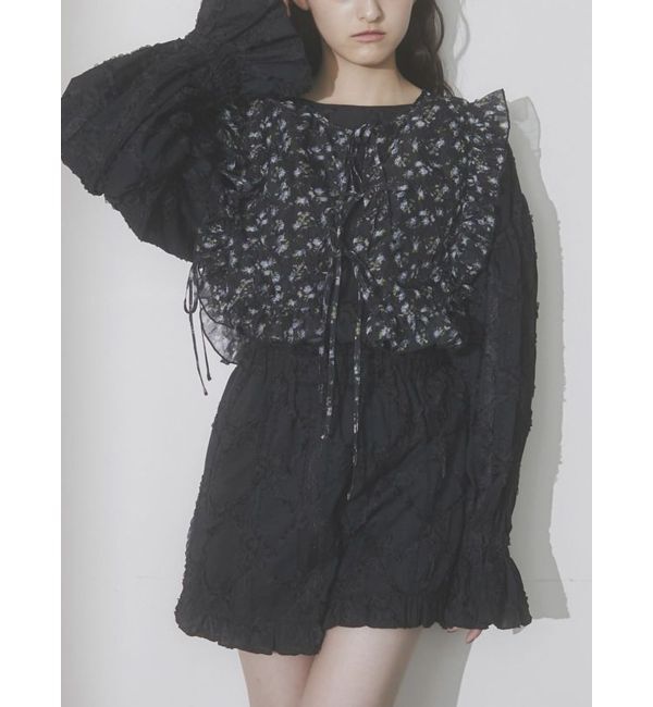 merry jenny「fluffy flower ミニオールインワン」|オールインワン|ブラック