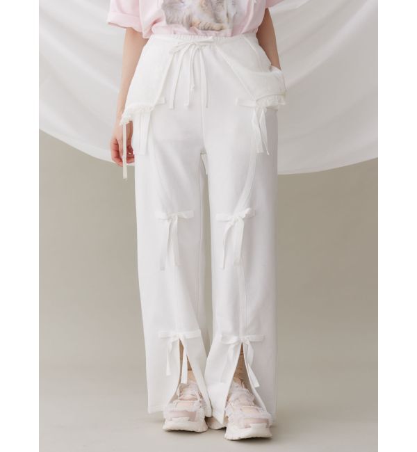 merry jenny「Ribbon Ribbonスウェットパンツ」|その他|オフホワイト