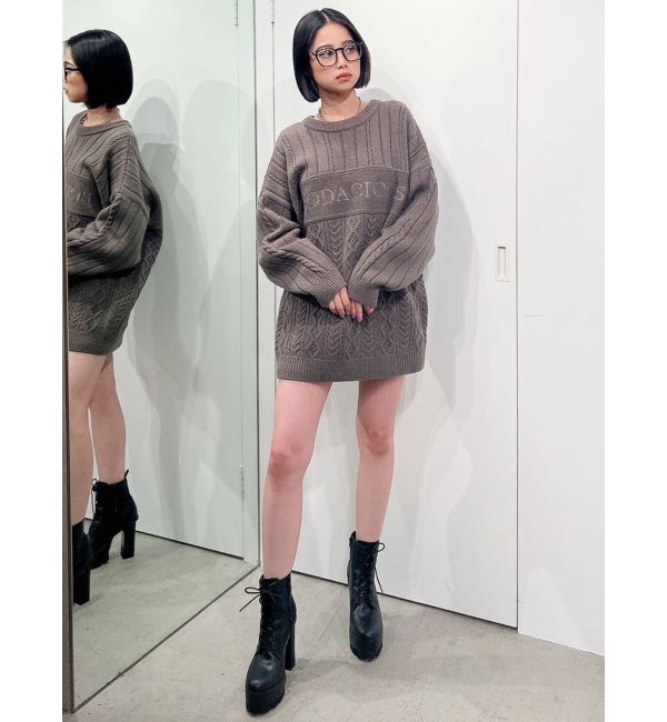 GYDA「BODACIOUS ケーブルニットトップス」|ニット・セーター|