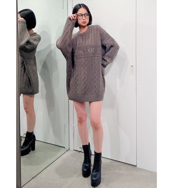 GYDA「BODACIOUS ケーブルニットトップス」|ニット・セーター|