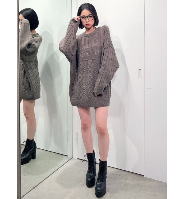 GYDA「BODACIOUS ケーブルニットトップス」|ニット・セーター|