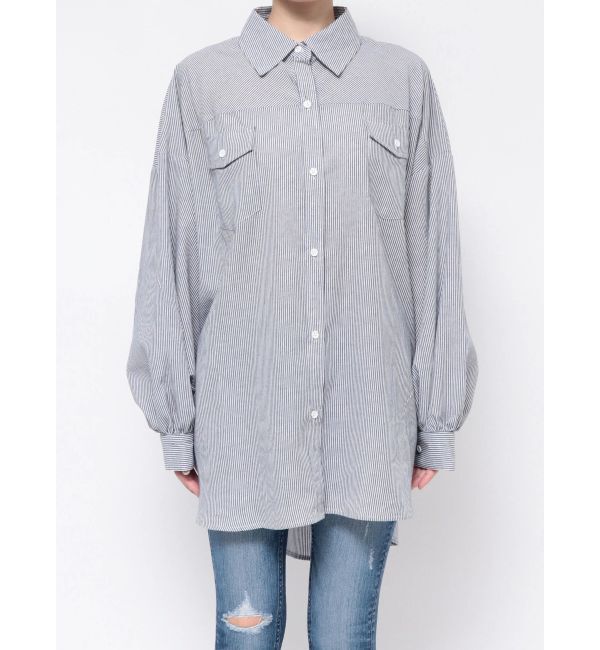 GYDA「ストライプオーバーシャツ」|シャツ・ブラウス|