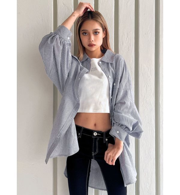 GYDA「ストライプオーバーシャツ」|シャツ・ブラウス|