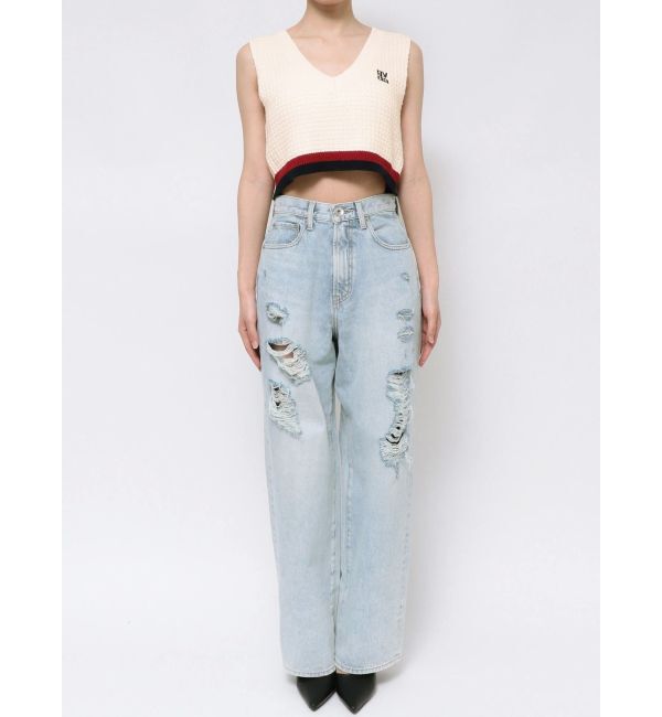 GYDA「Square gyda Vネックラインニットトップス」|ニット・セーター|